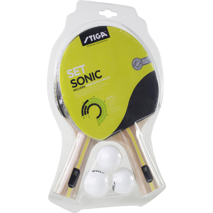 Set Sonic 2x Bordtennisbat + 3 bolde