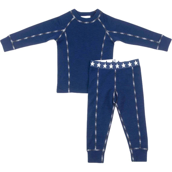 Stars Merino Jr. Wool Set - Marine