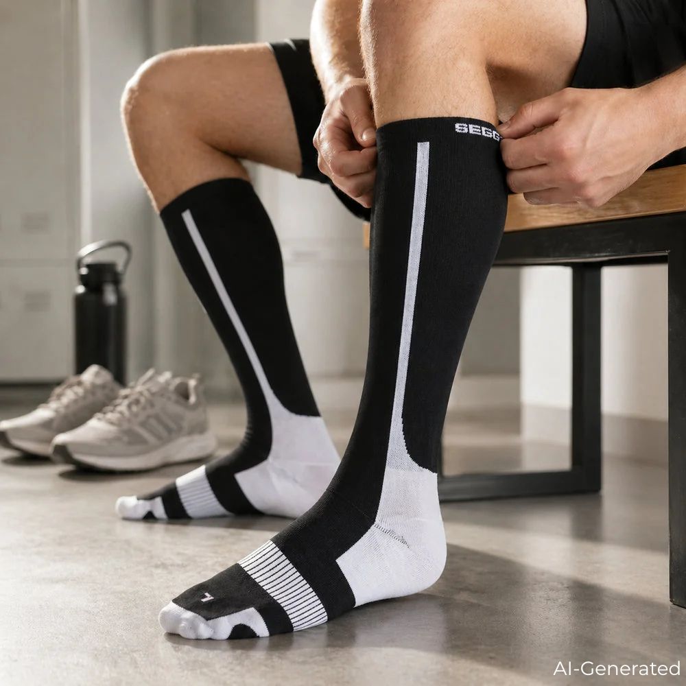 Løbestrømper Compression Comfort Black/White