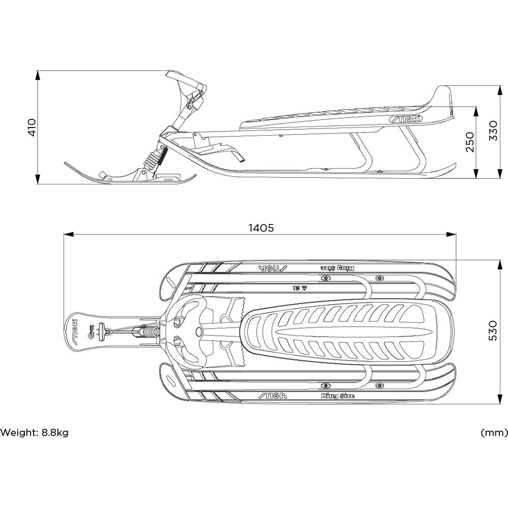 Snowracer King Size GT - Grey/Black