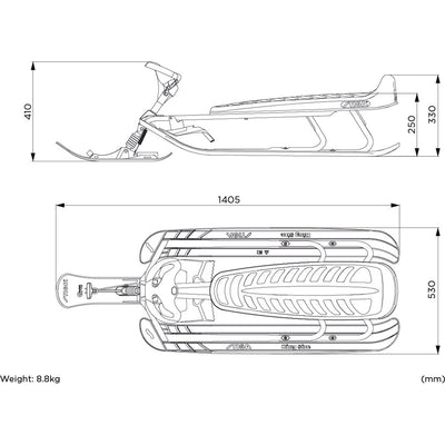Snowracer King Size GT - Grey/Black